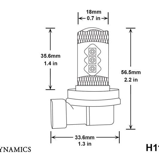 Diode Dynamics DD0165P - DIODD0165P - Diode Dynamics H11 XP80 LED - Cool - White (Pair) - Shipped in Europe - Tuningsupply.com