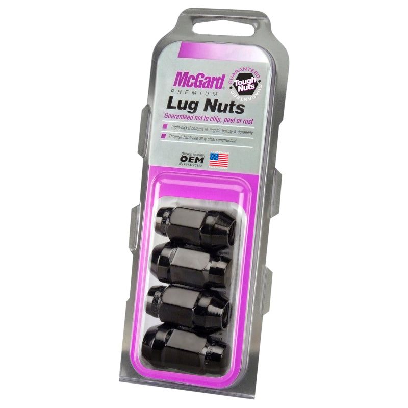 McGard 64074 - MCG64074 - McGard Hex Lug Nut (Cone Seat Bulge Style) M14X1.5 / 22mm Hex / 1.635in. Length (4-Pack) - Black - Shipped in Europe - Tuningsupply.com