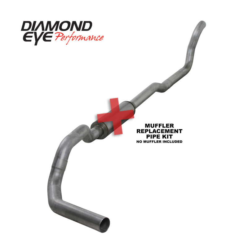Diamond Eye Performance K4209A-RP - DEPK4209A-RP - Diamond Eye KIT 4in TB MFLR RPLCMENT PIPE SGL AL: 2-WHEEL DRIVE ONLY 89-93 DODGE CUMMINS 5.9L - Shipped in Europe - Tuningsupply.com