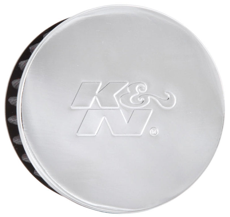 K&N Engineering 62-1460 - KNN62-1460 - K&N 1.5in Flange ID x 3in OD x 2.5in H Chrome Finish Rubber Base Crankcase Vent Filter - Shipped in Europe - Tuningsupply.com