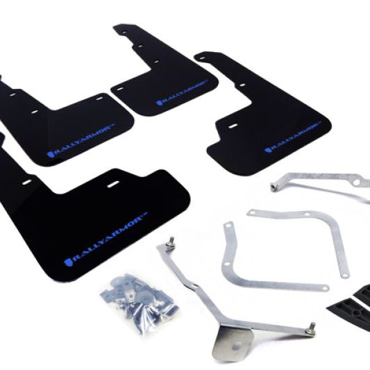 Rally Armor MF32-UR-BLK/BL - RALMF32-UR-BLK/BL - Rally Armor 15-21 Subaru WRX/STI Black UR Mud Flap w/Blue Logo - Shipped in Europe - Tuningsupply.com