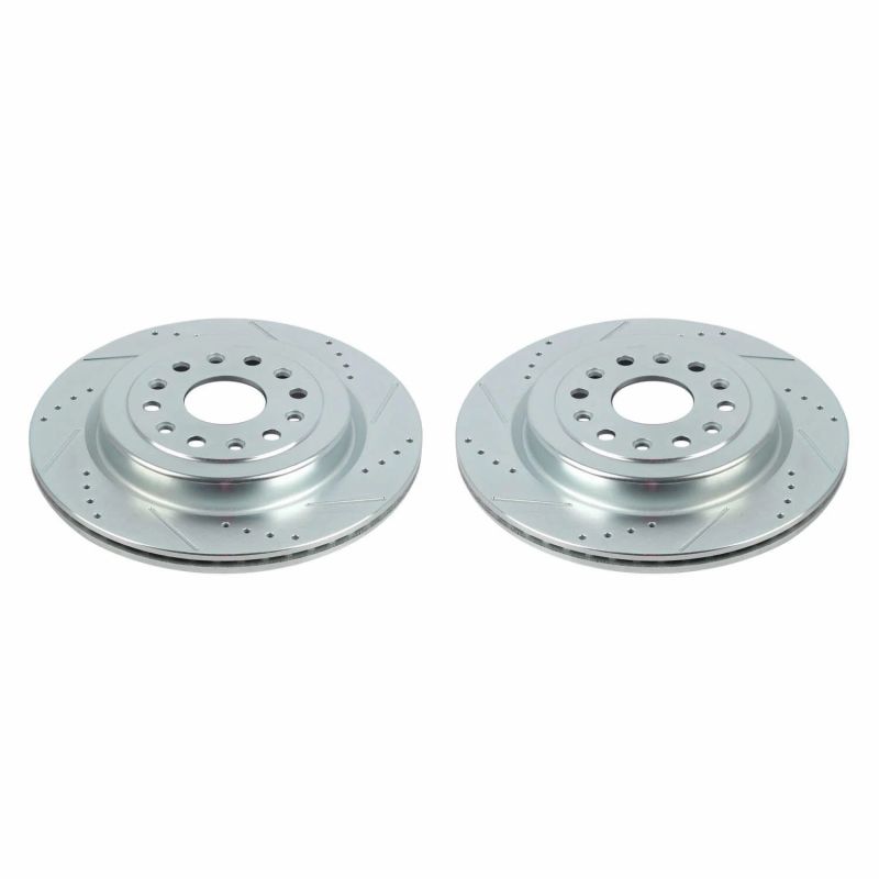 PowerStop AR86005XPR - PSBAR86005XPR - Power Stop 19-20 Ram 1500 Rear Evolution Drilled & Slotted Rotors - Pair - Shipped in Europe - Tuningsupply.com