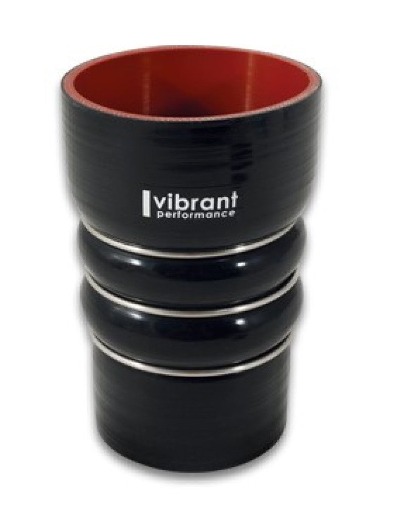 Vibrant 11864 - VIB11864 - Vibrant Silicone Coupling 4 Ply Aramid CAC Transition Hose 3.25in x 3in Inlet/Outlet - Black - Shipped in Europe - Tuningsupply.com