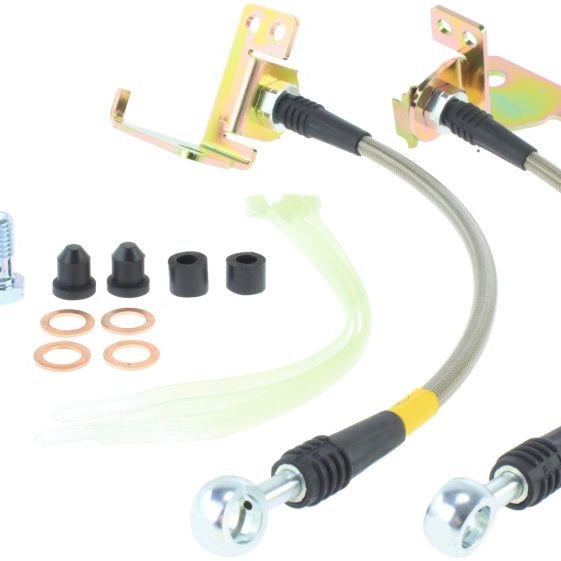 Stoptech 950.61501 - STO950.61501 - StopTech 05-08 Mustang V6 w/ABS / Mustang GT V8 / 07-09 GT500 Stainless Steel Rear Brake Lines - Shipped in Europe - Tuningsupply.com