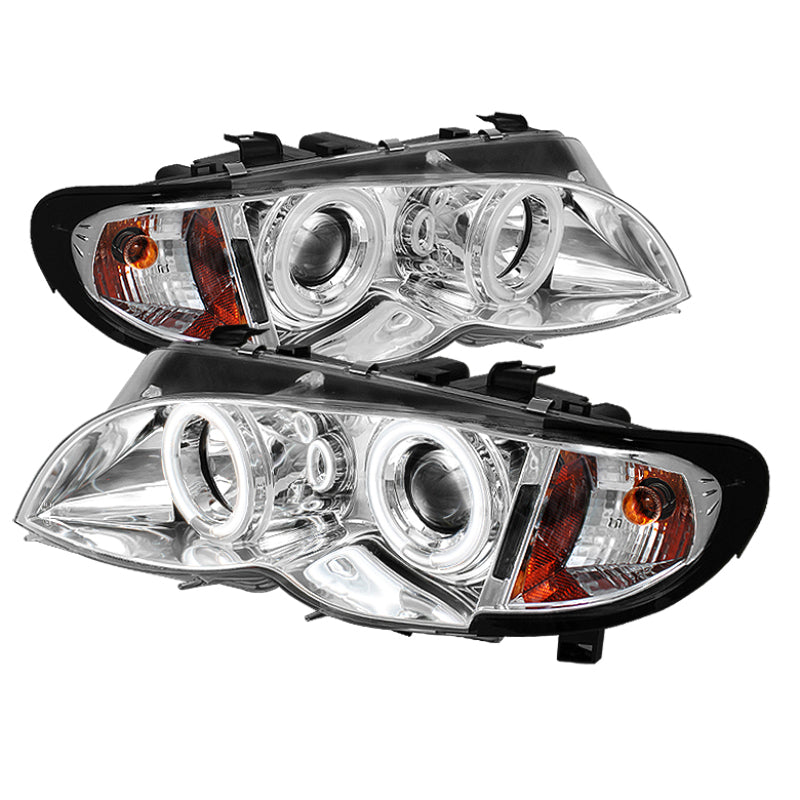 SPYDER 5042408 - SPY5042408 - Spyder BMW E46 3-Series 02-05 4DR Projector Headlights 1PC LED Halo Chrm PRO-YD-BMWE4602-4D-AM-C - Shipped in Europe - Tuningsupply.com
