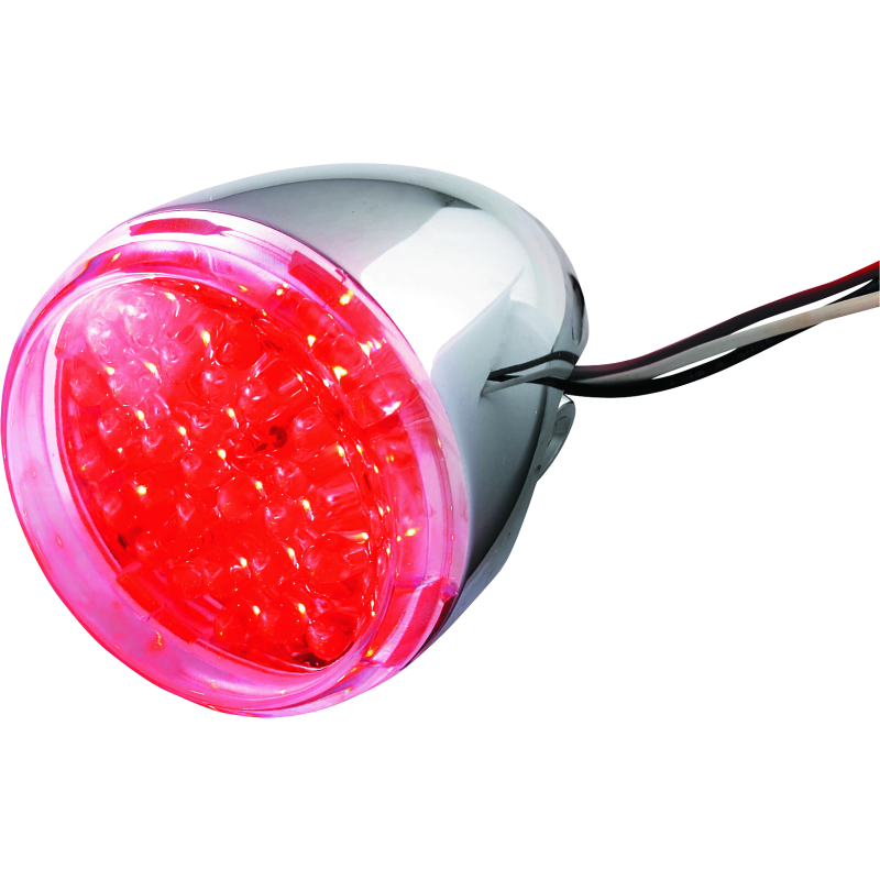 Bikers Choice 493235 - BKC493235 - Bikers Choice Chrome LED Rear Billet Turn Signal Red Dual Circuit Clear Lens Universal Custom - Shipped in Europe - Tuningsupply.com