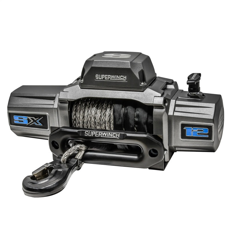 Superwinch - SUW1712201 - Superwinch 12000 LBS 12V DC 3/8in x 80ft Synthetic Rope SX 12000SR Winch - Graphite - Shipped in Europe - Tuningsupply.com