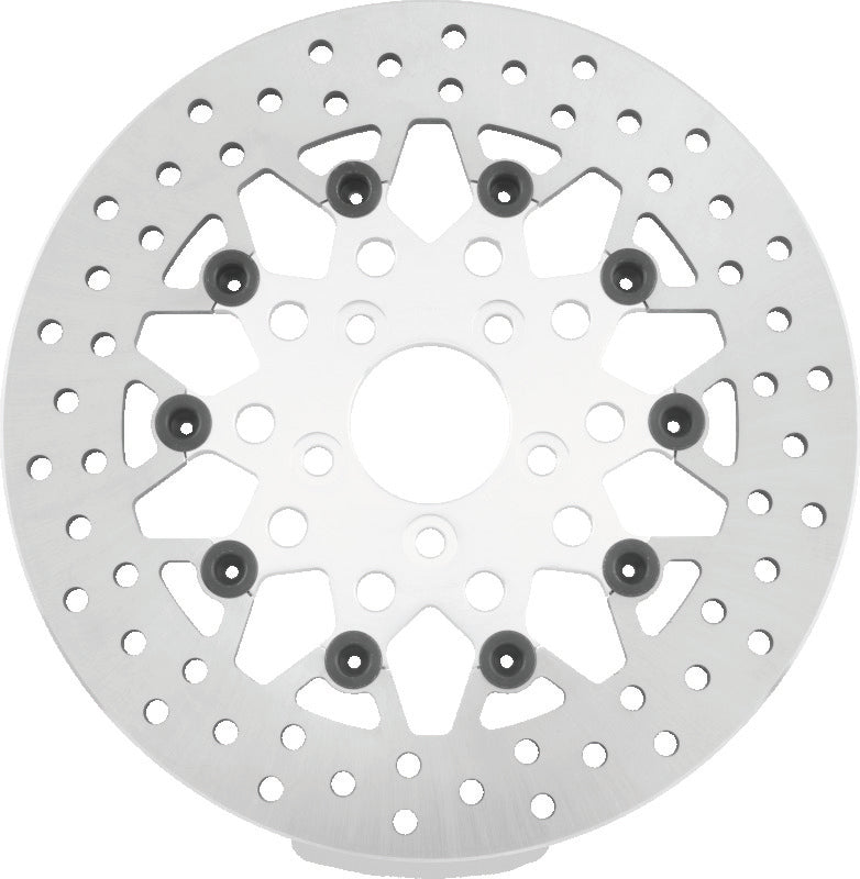 TwinPower 666828 - TWP666828 - Twin Power 08-Up FLH FLT Rear 11.8in Floating Rotor Mesh Silver - Shipped in Europe - Tuningsupply.com