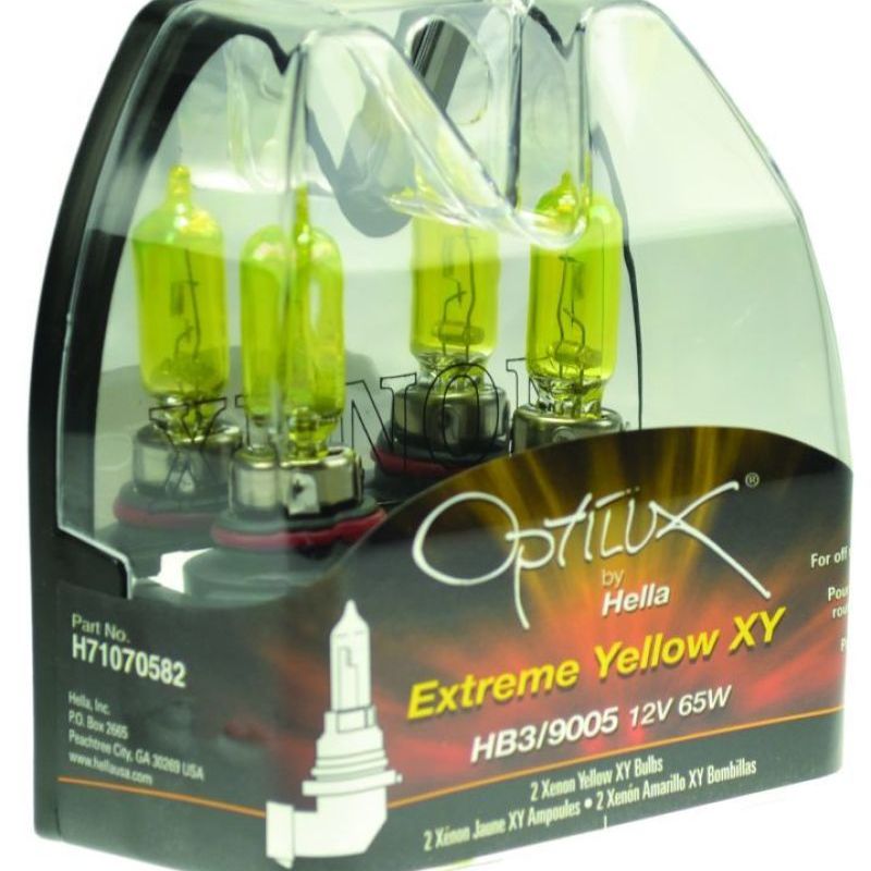 Hella LAH71070582 - HELLAH71070582 - Hella Optilux HB3 9005 12V/65W XY Xenon Yellow Bulb - Shipped in Europe - Tuningsupply.com