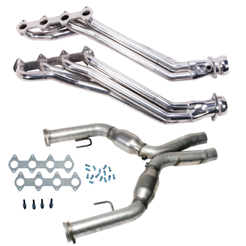 BBK 16413 - BBK16413 - BBK 05-10 Ford Mustang GT 1 5/8 Long Tube Headers w/High Flow Catted X-Pipe (Silver Ceramic) - Shipped in Europe - Tuningsupply.com
