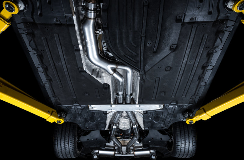 AWE Tuning 3015-32118 - AWE3015-32118 - AWE 2020 Toyota Supra A90 Resonated Touring Edition Exhaust - 5in Chrome Silver Tips - Shipped in Europe - Tuningsupply.com