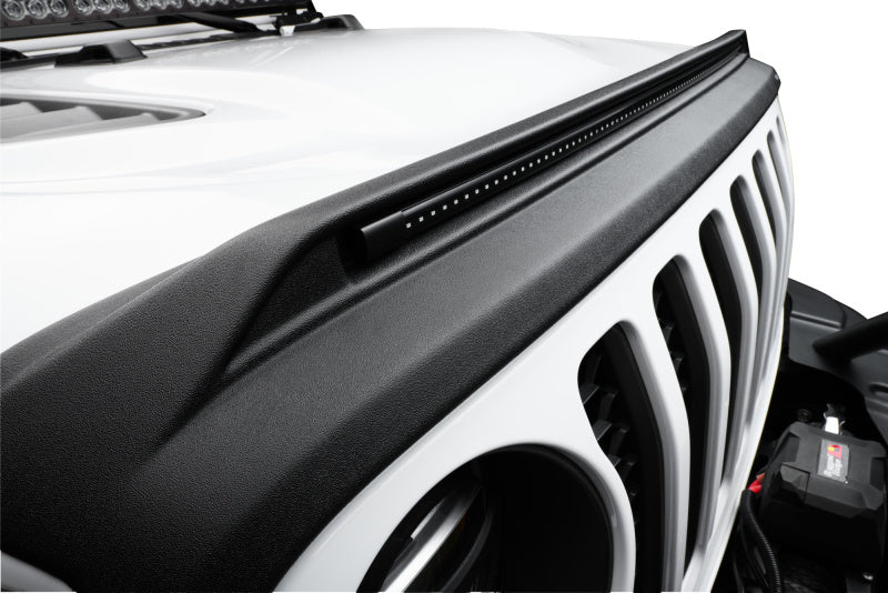 AVS 753156 - AVS753156 - AVS 2018-2019 Jeep Wrangler (JL) Aeroskin Low Profile Hood Shield w/ Lights - Black - Shipped in Europe - Tuningsupply.com