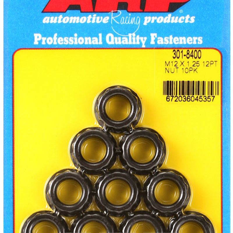 ARP 301-8400 - ARP301-8400 - ARP 12mm x 1.25 16mm Socket 12pt Nut Kit (10 pack) - Shipped in Europe - Tuningsupply.com