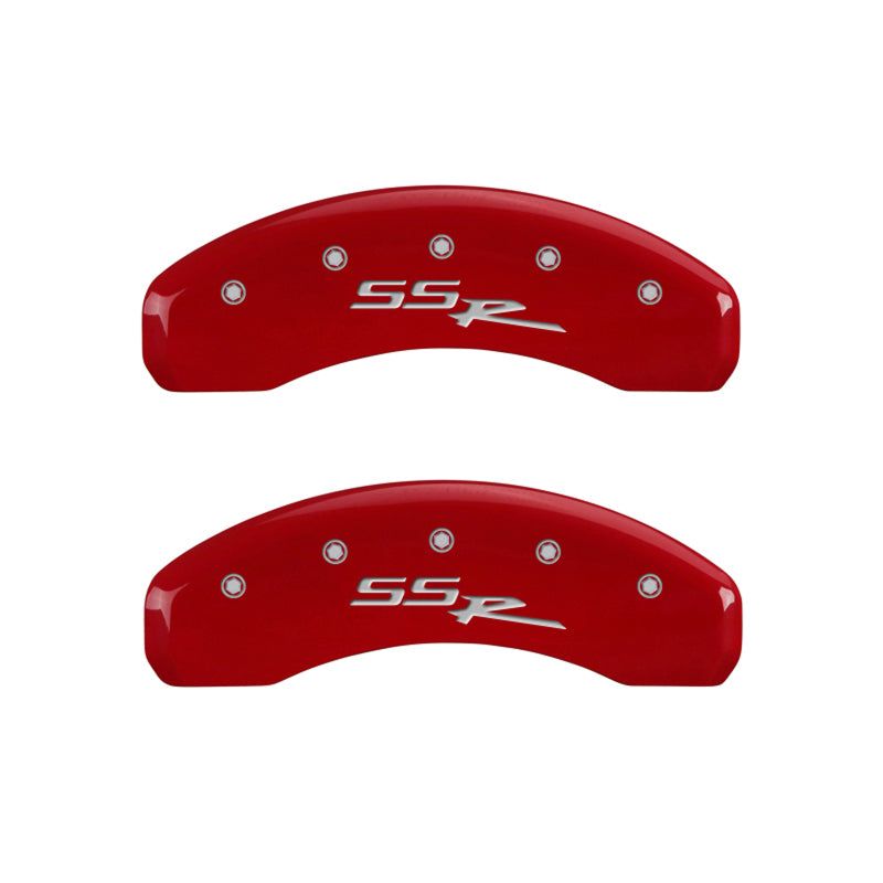 MGP 14031SSSRRD - MGP14031SSSRRD - MGP 4 Caliper Covers Engraved Front & Rear SSR Red finish silver ch - Shipped in Europe - Tuningsupply.com