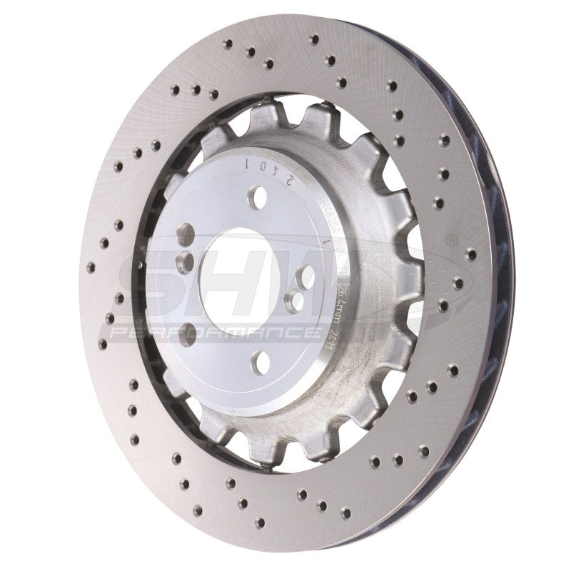 SHW Performance BRR48254 - SHWBRR48254 - SHW 19-21 BMW M2 Competition 3.0L Right Rear Cross-Drilled Lightweight Brake Rotor (34118072020) - Shipped in Europe - Tuningsupply.com