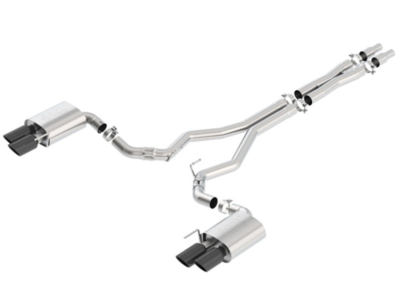 Borla 140746BC - BOR140746BC - Borla 2018 Ford Mustang GT (A/T / M/T) 3in ATAK Catback Exhaust w/o Valves w/ Black Chrome Tips - Shipped in Europe - Tuningsupply.com
