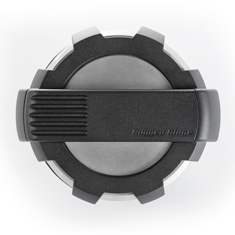 Rugged Ridge 11425.10 - RUG11425.10 - Rugged Ridge Elite Fuel Door Non-Lock Brushed Alum 07-18 Jeep Wrangler JK - Shipped in Europe - Tuningsupply.com