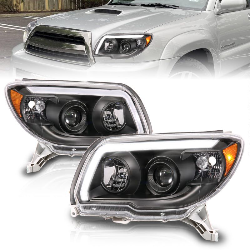 ANZO 111616 - ANZ111616 - ANZO 06-09 Toyota 4 Runner Projector Headlights Plank Style - Black - Shipped in Europe - Tuningsupply.com