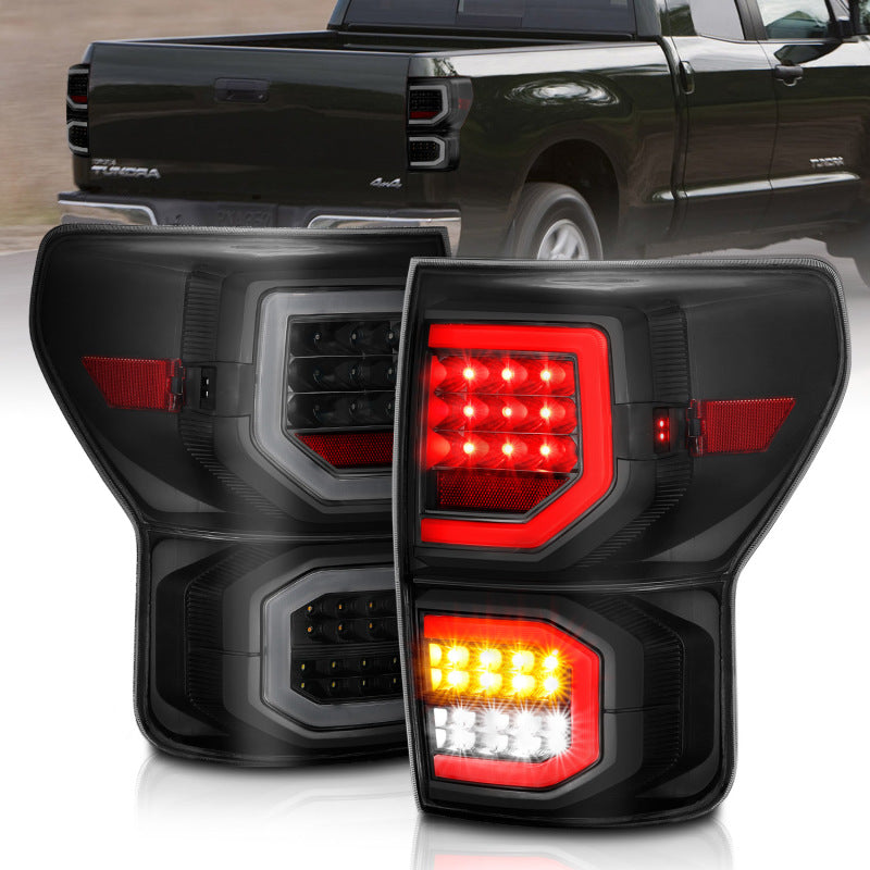ANZO 311337 - ANZ311337 - ANZO 2007-2013 Toyota Tundra LED Taillights Plank Style Black w/Smoke Lens - Shipped in Europe - Tuningsupply.com