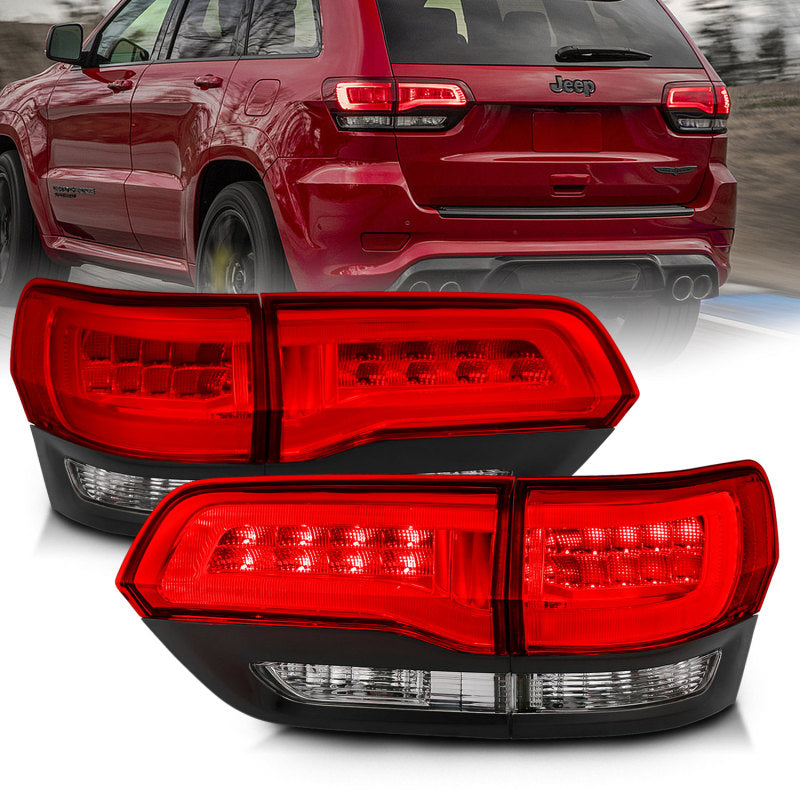 ANZO 311268 - ANZ311268 - ANZO 2014-2016 Jeep Grand Cherokee LED Taillights Red/Clear - Shipped in Europe - Tuningsupply.com