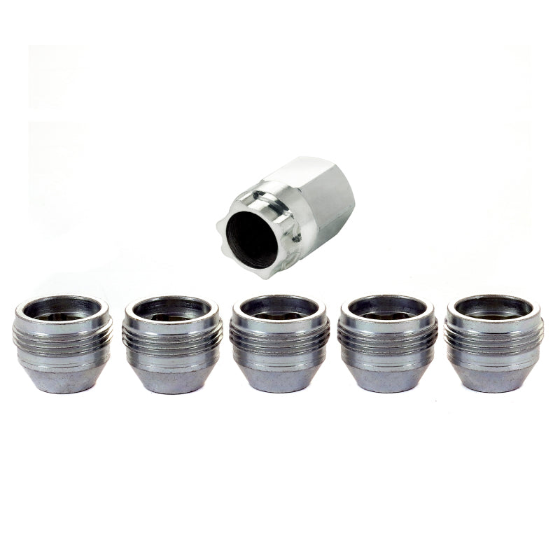 McGard 24519 - MCG24519 - McGard Wheel Lock Nut Set - 5pk. (Under Hub Cap / Cone Seat) M14X.5 / 22mm Hex / .893in. L. - Silver - Shipped in Europe - Tuningsupply.com