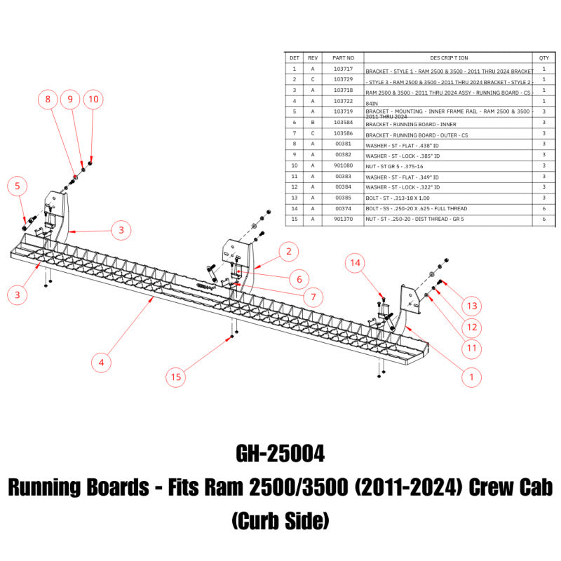 GEN-Y Hitch GH-25004 - GENGH-25004 - Gen-Y 11-24 RAM 2500/3500 Crew Cab Running Boards - Shipped in Europe - Tuningsupply.com