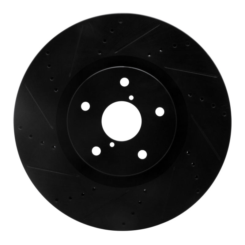 R1 Concepts - RNC633-13016L - R1 05-17 Subaru WRX STI Front Left Drilled & Slotted Black Brake Rotor - Shipped in Europe - Tuningsupply.com