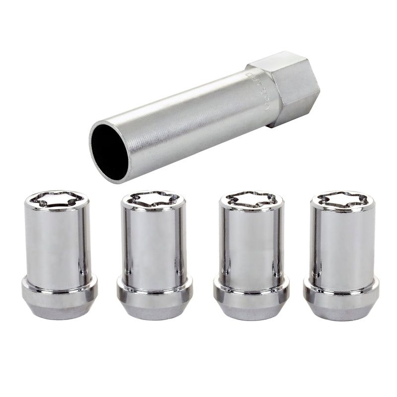 McGard 25257 - MCG25257 - McGard Wheel Lock Nut Set - 4pk. (Tuner / Cone Seat) M12X1.5 / 13/16 Hex / 1.24in. Length - Chrome - Shipped in Europe - Tuningsupply.com