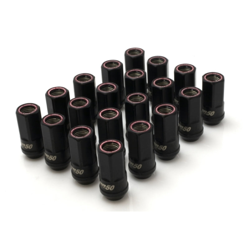 Wheel Mate HR5007BR - WHMHR5007BR - Wheel Mate Muteki HR50 Open End Lug Nuts - Black w/ Red Ring 14x1.50 - Shipped in Europe - Tuningsupply.com