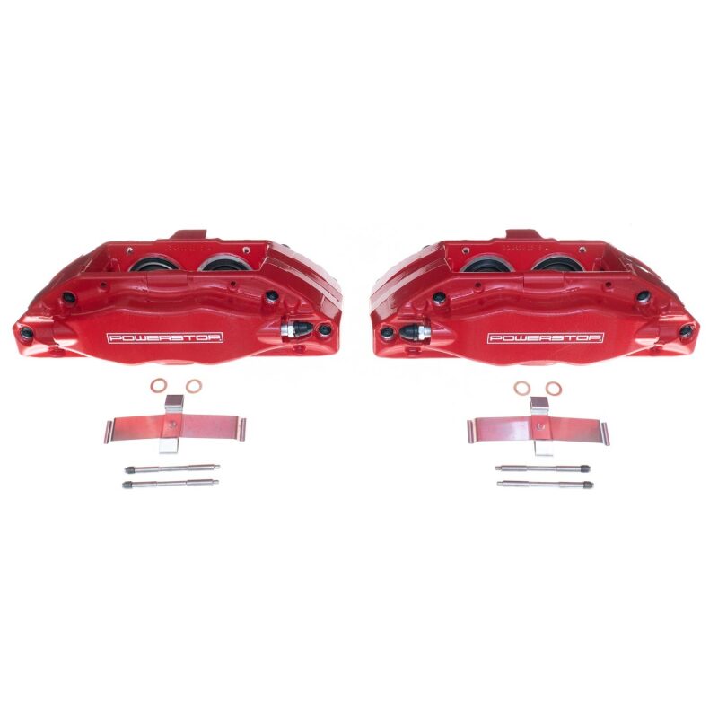 PowerStop S2892 - PSBS2892 - Power Stop 04-08 Acura TL Front Red Calipers w/o Brackets - Pair - Shipped in Europe - Tuningsupply.com