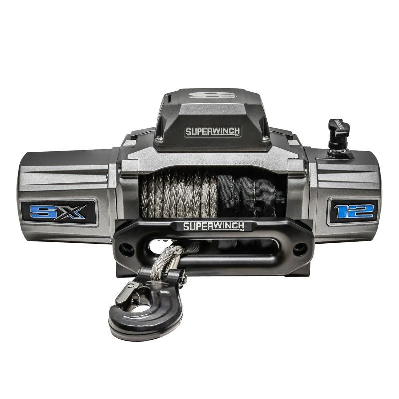 Superwinch - SUW1712201 - Superwinch 12000 LBS 12V DC 3/8in x 80ft Synthetic Rope SX 12000SR Winch - Graphite - Shipped in Europe - Tuningsupply.com