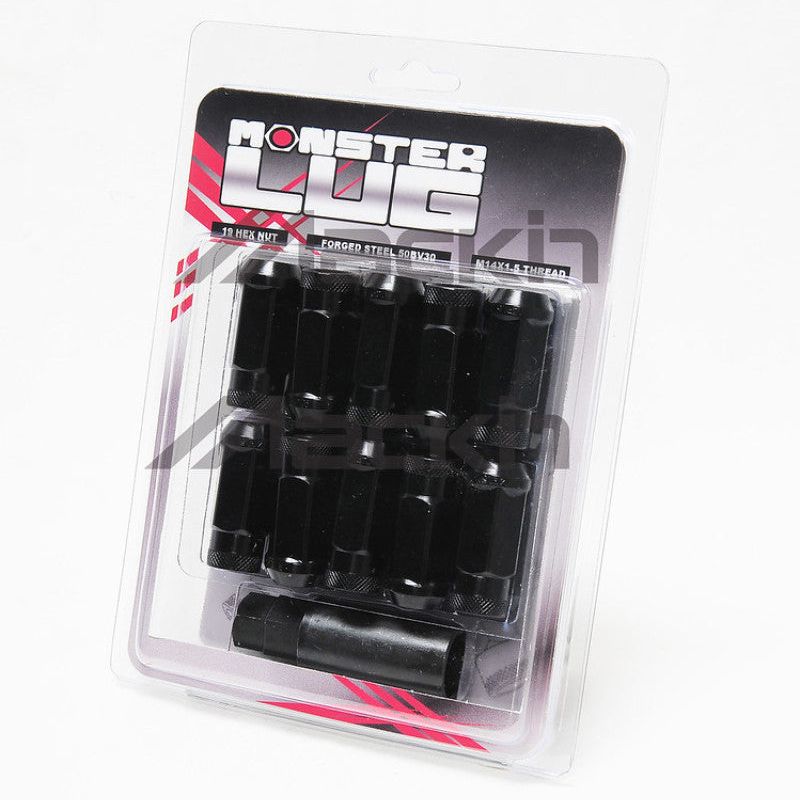 Wheel Mate 33004B - WHM33004B - Wheel Mate Monster Open End Lug Nut Set of 20 - Black 1/2in - Shipped in Europe - Tuningsupply.com