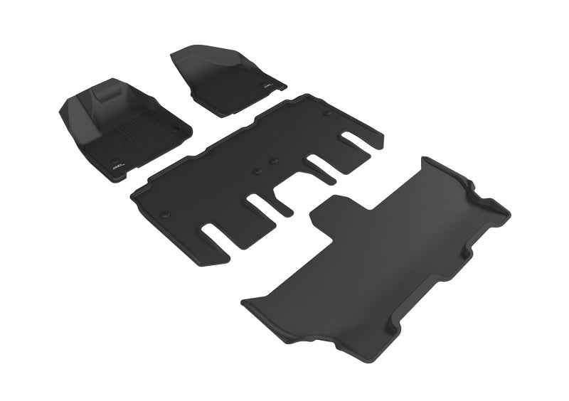 3D MAXpider - ACEL1CY00501509 - 3D MAXpider 2017-2020 Chrysler Pacifica/Voyager Kagu 1st & 2nd & 3rd Row Floormats - Black - Shipped in Europe - Tuningsupply.com