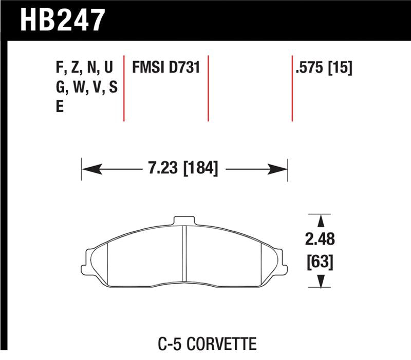 Hawk Performance KHB247W.575 - HAWKHB247W.575 - Hawk 04-09 Cadillac XLR / 01-04 Corvette Z06/ 05-06 Pontiac GTO DTC-30 Race Front Brake Pads - Shipped in Europe - Tuningsupply.com