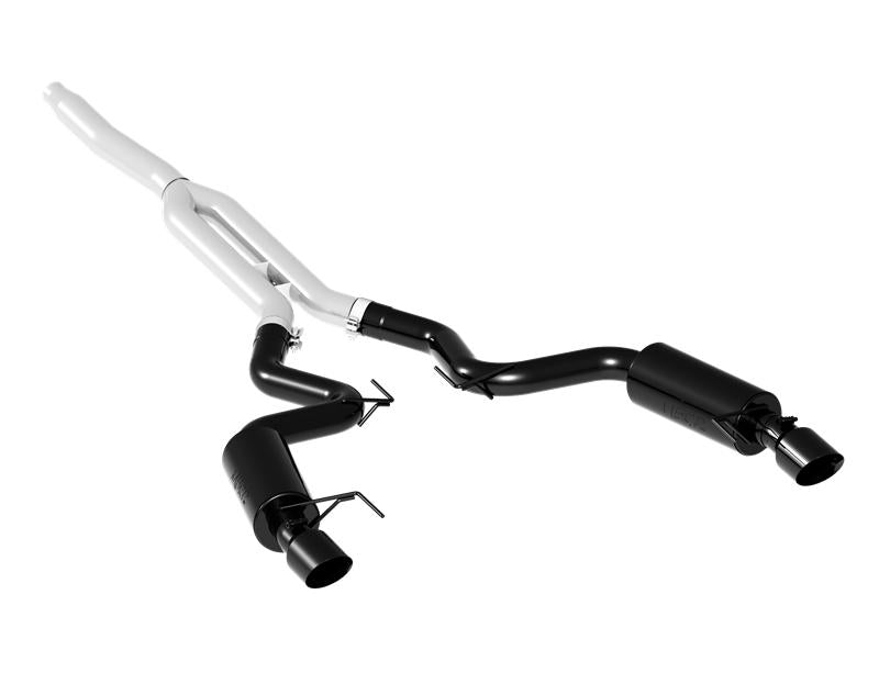 MBRP PS7274BLK - MBRPS7274BLK - MBRP 15-18 Ford Mustang EcoBoost 2.3L Black 3in Cat Back Dual Split Rear Exit (Street Version) - Shipped in Europe - Tuningsupply.com