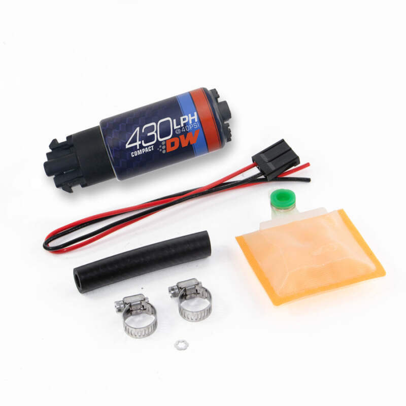 DeatschWerks 9-439-1000 - DWK9-439-1000 - DeatschWerks Universal DW430C 430lph Compact Fuel Pump with Clips and Install Kit - Shipped in Europe - Tuningsupply.com