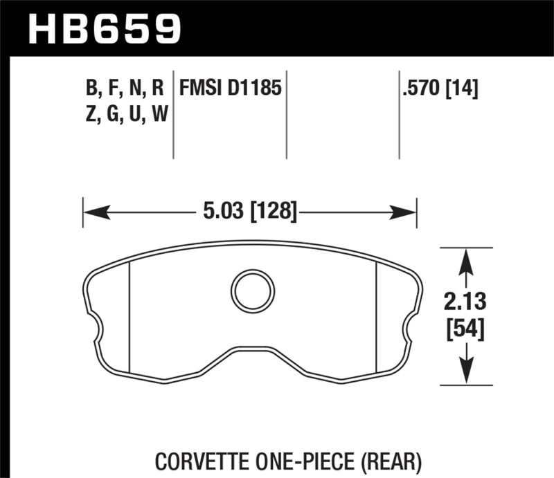 Hawk Performance KHB659N.570 - HAWKHB659N.570 - Hawk 06-10 Chevy Corvette (Improved Pad Design) Rear HP+ Street Brake Pads - Shipped in Europe - Tuningsupply.com