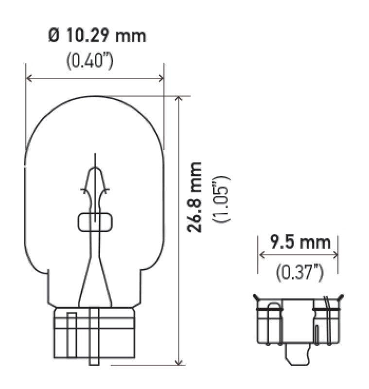 Hella 2825 - HELLA2825 - Hella Bulb 2825 12V 5W 4CP W2.1x9.5d T3.25 - Shipped in Europe - Tuningsupply.com
