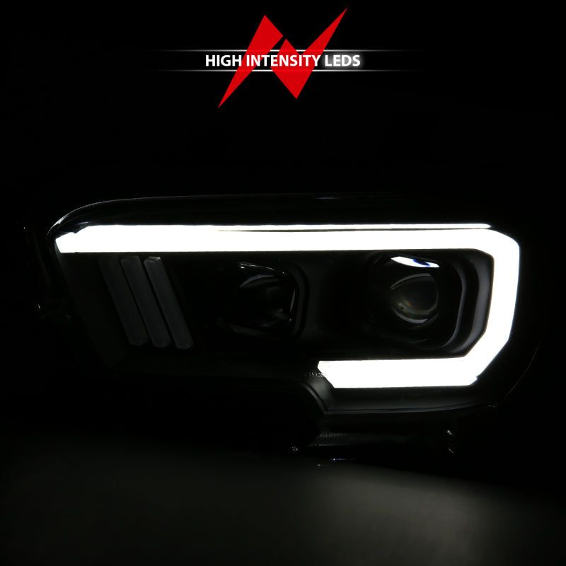 ANZO 111396 - ANZ111396 - ANZO 2016-2017 Toyota Tacoma Projector Headlights w/ Plank Style Switchback Black w/ Amber - Shipped in Europe - Tuningsupply.com