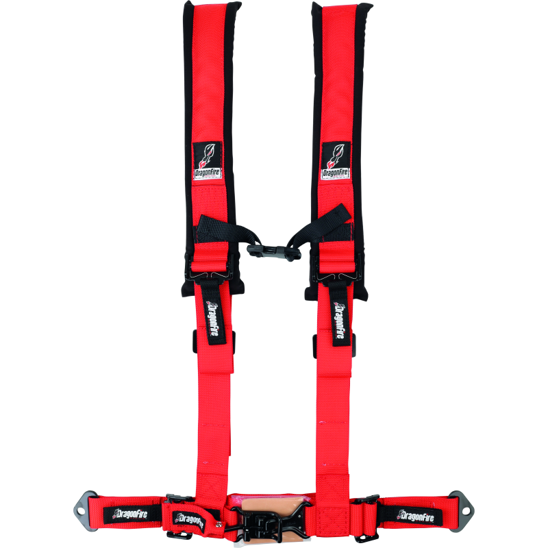 DragonFire Racing 521272 - DFR521272 - DragonFire Racing Harness- H-Style- 4-Point- 2in Buckle- Red - Shipped in Europe - Tuningsupply.com