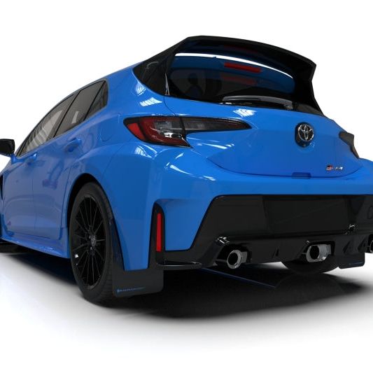 Rally Armor MF89-UR-BLK-NB - RALMF89-UR-BLK-NB - Rally Armor 23-25 Toyota GR Corolla Black Mud Flap w/Light Blue Logo - Shipped in Europe - Tuningsupply.com