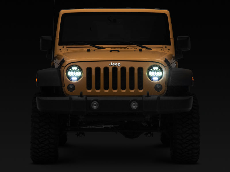 Raxiom J150093 - RAXJ150093 - Raxiom 97-18 Jeep Wrangler TJ/JK Axial Series 13-LED Headlights- Black Housing (Clear Lens) - Shipped in Europe - Tuningsupply.com