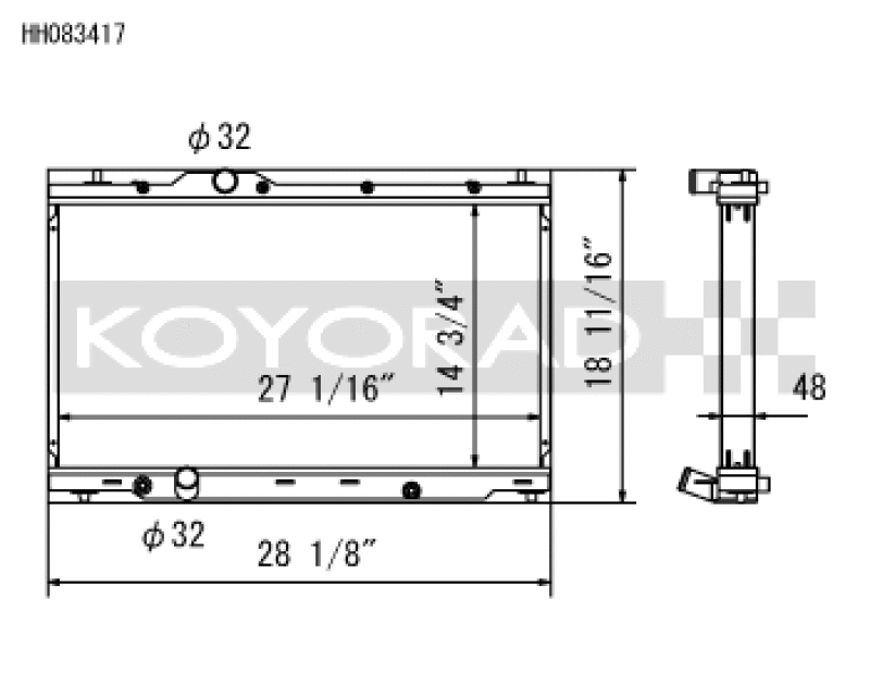 Koyo HH083417 - KOYHH083417 - Koyo 2017 Honda Civic Type-R Radiator - Shipped in Europe - Tuningsupply.com