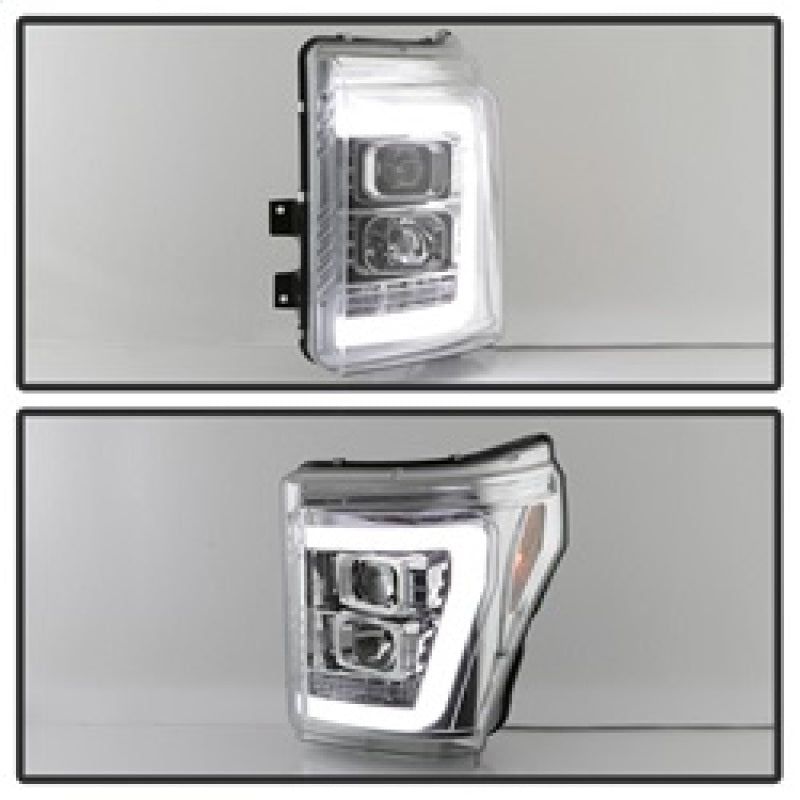 SPYDER 5084705 - SPY5084705 - Spyder 11-16 Ford F-250/F-350 V2 Projector Headlights - Light Bar DRL - Chrome PRO-YD-FS11V2-LB-C - Shipped in Europe - Tuningsupply.com