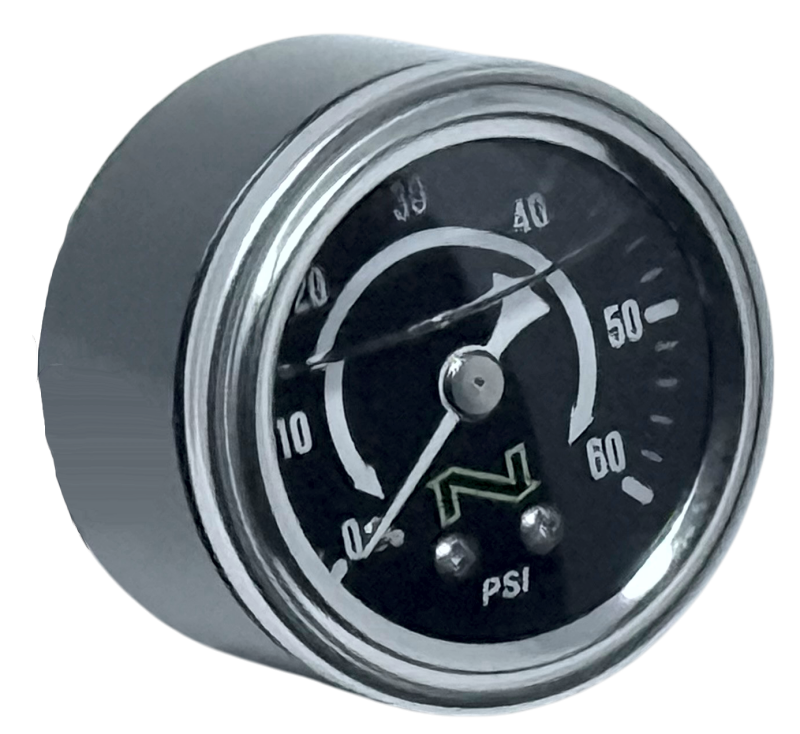 NAMZ NOPG-BBC - NAMNOPG-BBC - NAMZ NOS Black Oil Pressure Gauge W/Black Cup/Liquid Filled 60-PSI Gauge W/Male 1/8in Pipe-Thread - Shipped in Europe - Tuningsupply.com
