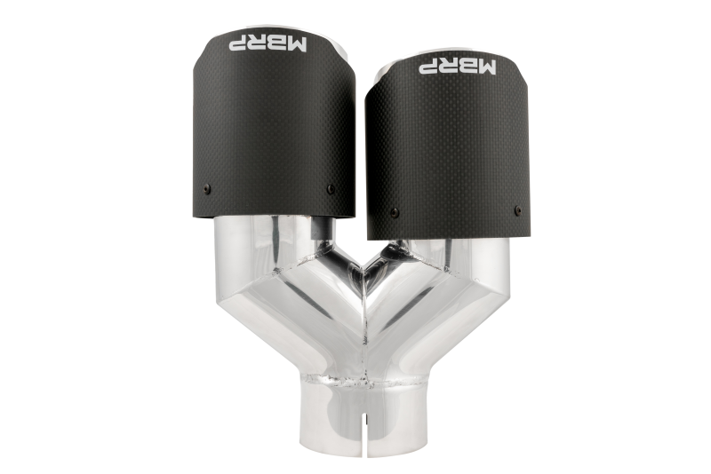 MBRP PT5183CF - MBRPT5183CF - MBRP 3in ID / Dual 4in OD Out Staggered L 9.37in / R 9.87in Dual Wall Carbon Fiber Univ Exhaust Tip - Shipped in Europe - Tuningsupply.com