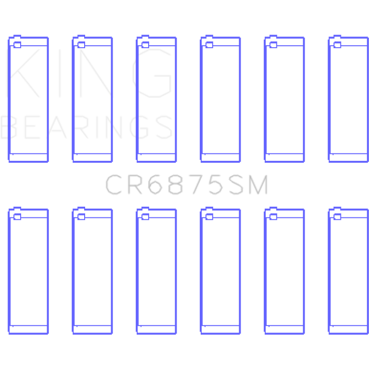 King Engine Bearings GCR6875SM0.25 - KINGCR6875SM0.25 - King Engine Bearings Mercedes Benz OM 642 Sputter Replacement Connecting Rod Bearing - Size +0.25mm - Shipped in Europe - Tuningsupply.com