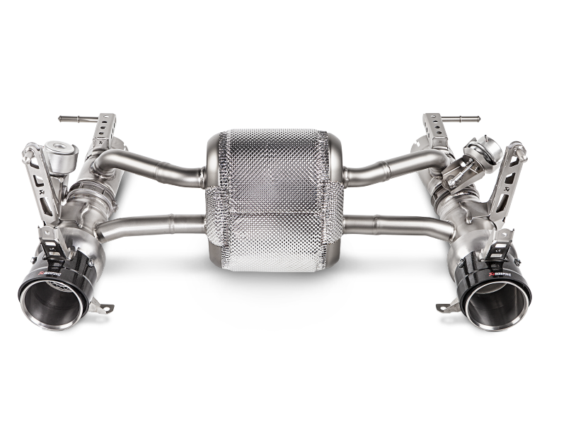 Akrapovic MTP-FE488H - AKRMTP-FE488H - Akrapovic 16-17 Ferrari 488 GTB/488 Spyder Slip-On Line (Titanium) w/ Carbon Tips - Shipped in Europe - Tuningsupply.com