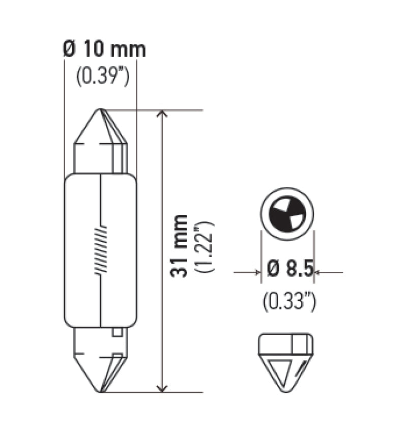 Hella 6411 - HELLA6411 - Hella Universal Clear 12V 10W 10x41mm T3.25 Bulb - Shipped in Europe - Tuningsupply.com