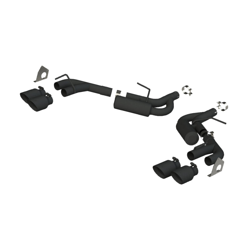 MBRP PS7039BLK - MBRPS7039BLK - MBRP 16-19 Chevrolet Camaro V6 2.5in BLK NPP Dual Axle Back Exhaust w/ 4in Quad Dual Wall Tips - Shipped in Europe - Tuningsupply.com